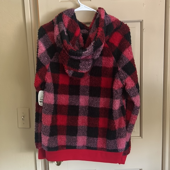 NWT red checkered hoodie - Picture 2 of 5